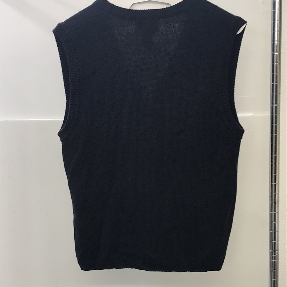 Ladies Vintage Button Down V-neck Sweater Vest - Picture 3 of 8